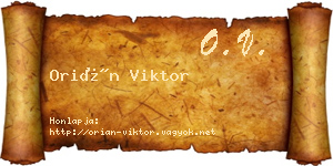 Orián Viktor névjegykártya